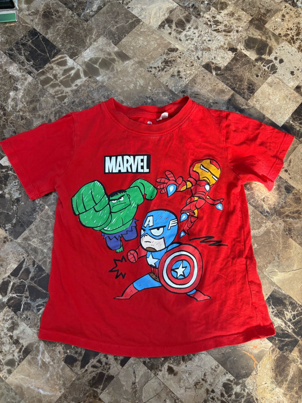 H&M X Marvel Kids Red Superhero Costume T-Shirt 4-6 years